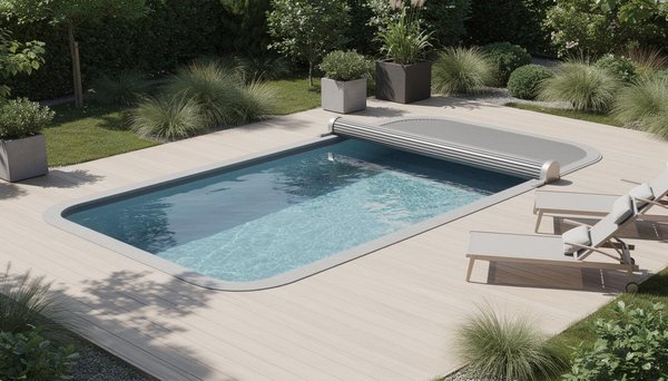 La piscine coque de moins de 10m2 avec option volet roulant : le choix malin